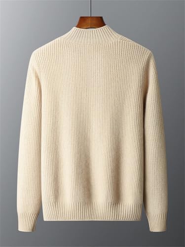 Men's 100 Percent Cashmere Sweater Thick Mock Neck Zipper Cardigan Casual Knitwear Sweaters3
