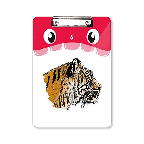 Porte-bloc tigre A4 à pince métallique rigide et impression HD durable