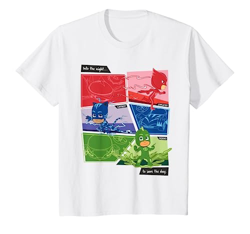 Youth PJ Masks Save the Day Slogan T-Shirt