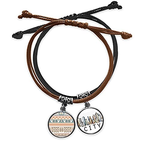 Bracelet octogonale Rhombus Triangle en cuir véritable Sidi