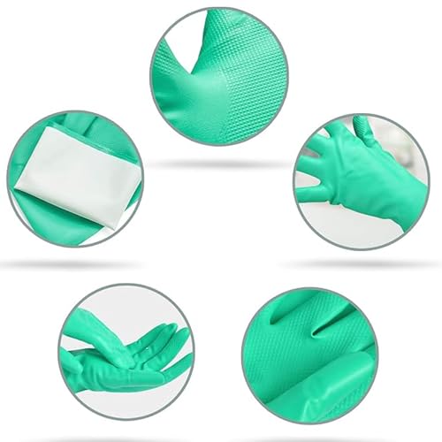 Image of GAYISIC Reusable Dishwashing Cleaning Gloves Small Kitchen Household Gloves with Latex free, Cotton lining Waterproof Dish Washing Heavy Duty Gloves for Women Men House Warming Gift