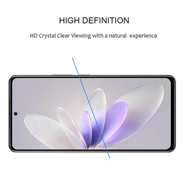 Image of Casodon Scratch Proof 5D Full Tempered Glass for Vivo V30 Pro 5G (Black) Full Screen Protector with Easy Installation Kit
