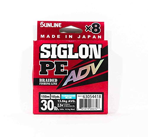 Tresse Sunline Siglon PE ADV bleu anti-perruque fil de pêche longue distance 13,6 kg