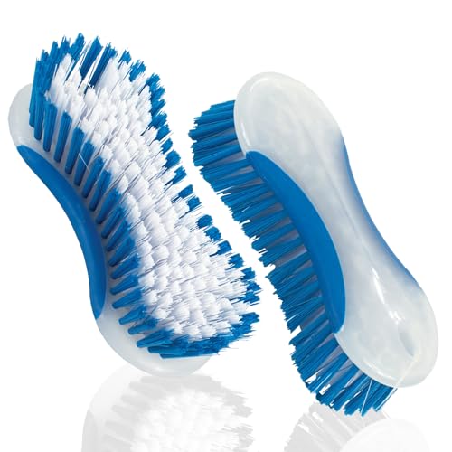 Scrubbing Brush 2 Pack Multipurpose Heavy Duty Cleaning Brushes for Kitchen Bathroom Tile Grout Sinks & Ovens Deep Cleaning Tools for Home & Appliances