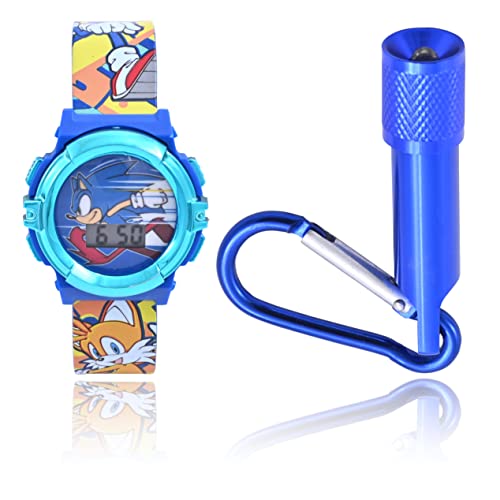 Montre numérique Sonic SNC40050MAZ et porte-clés lampe pour enfant