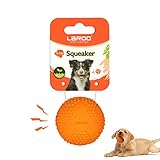 LaRoo Hundespielzeug Hundeball Squeaker, Langlebiges Naturkautschuk Hund Fußball, Quietscher Werfen Hundebälle, Kauspielzeug für Kleine & Große Hunde (5CM Orange)