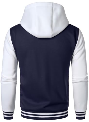 HOOD CREW Hooded Varsity Bomber Jacket Cotton Blend Letterman Hoodie Baseball Jackets for Men3