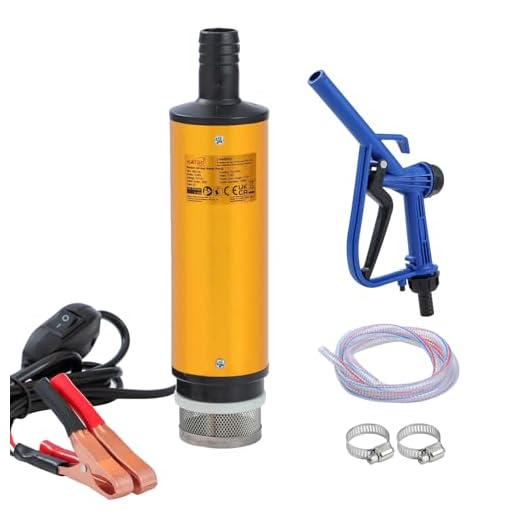 KATSU Tools Kit de bomba de transferencia de combustible diésel de 12 V, 51 mm, bomba de agua sumergible portátil de aleación de aluminio con pistola dispensadora para uso rápido