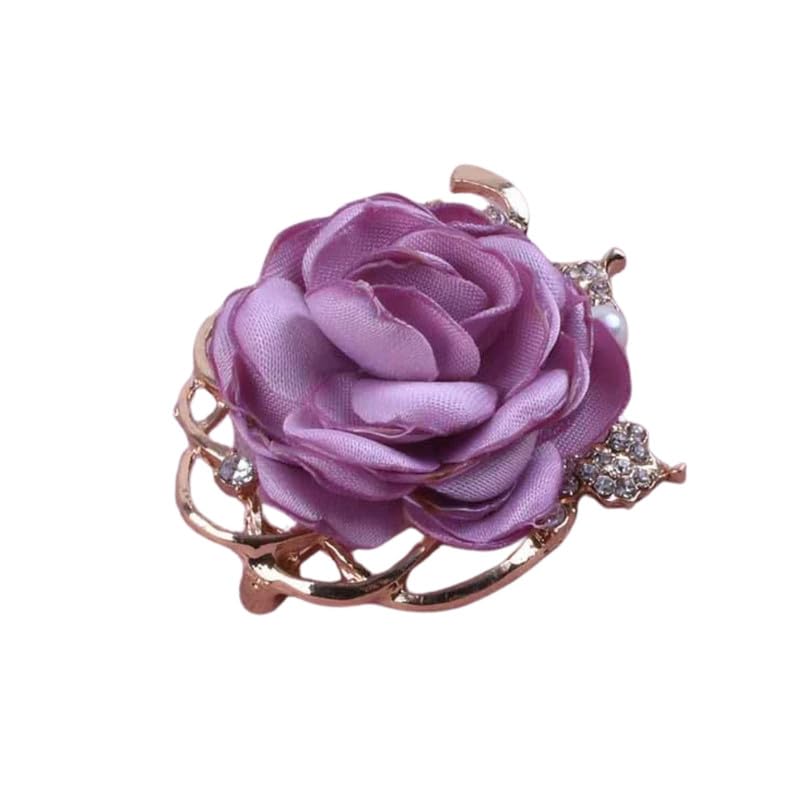 Fabric Rose Flower Vintage Lightweight Shiny Pin Brooch For Clothing Accessories-image-22