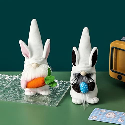 MINSIR Easter Bunny Gonk Decorations, 2Pcs Handmade Easter Gnomes Gonk, Easter Rabbit Plush Faceless Doll Ornaments for Easter Day Gift and Home Decor