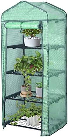 WOLTU Garden Greenhouse Plastic Tomato Greenhouse Vegetable Fruit Flower Plant Shed with Strong Reinforced Cover 69x49x158cm Green GWH00402gn