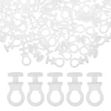 TOPPERFUN 白プラスチック製 S字フック 100個 スライドレール付き 多目的吊り下げフック キッチン収納用 柔軟配置