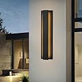 LamQee Modern Outdoor Wall Lights Exterior Lighting Fixtures for House, LED Porch Lights Outdoor Wall Sconce Outside Wall Mount Garage Patio Front Door Indoor 3000K 12W 1200LM, Matte Black 18.5 Inch