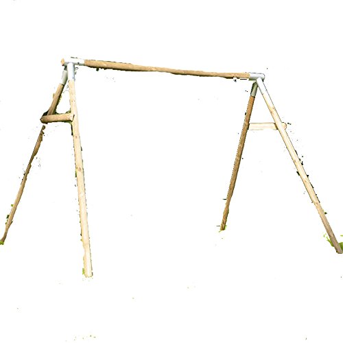 TP Toys Triple Knightswood Swing Frame - Builder. Wooden Swing Frame For Kids With Deck & Ground Stakes. Triple Swing Stand, FSC Certified European Timber, Outdoor Hanging Stand - 3 years+
