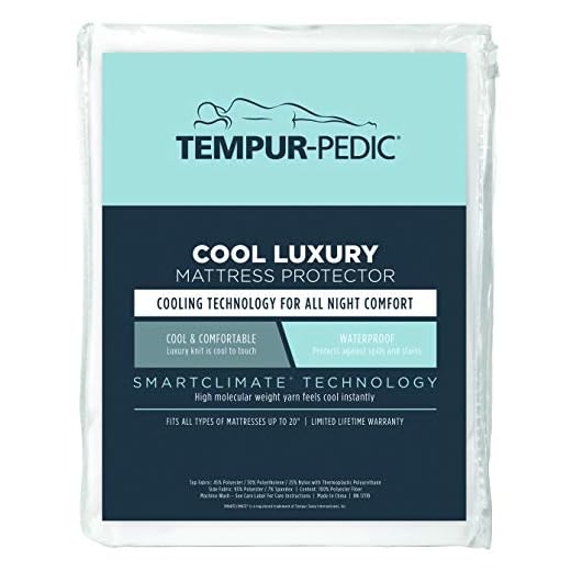 Tempur-Pedic Cool Luxury Mattress Protector, King, White