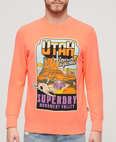 Superdry Neon Travel Loose Sweatshirt M2013578A Sunblast Orange Taille XL, Orange (Sunblast Orange), XL