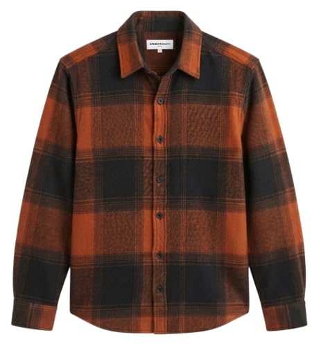 Image of DEEMOON Men's Premium Cotton Blend Printed Checkered Shirt | Full Sleeve Plaid Casual Button-Down Shirt | Soft & Comfortable Regular Fit | Office, Travel & Everyday Wear