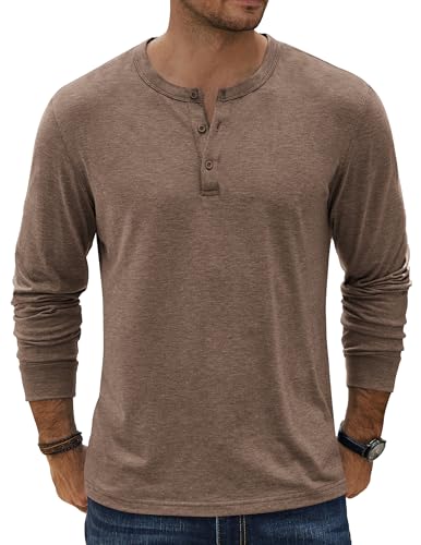 COOFANDY Men's Vintage Henley Shirts Casual Slim Fit...