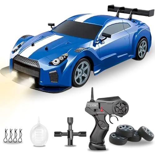 Image of Liberty Imports RC Drift Car 1 /16 2.4GHz 4WD Remote Control Sport Racing On-Road Vehicle with LED Light, Batteries and Drift Tires (Blue)
