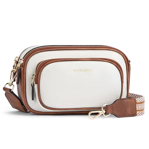 BOSTANTEN Crossbody Bags for Women Vegan Leather Purses Quilted Shoulder Handbags with Adjustable Shoulder Strap