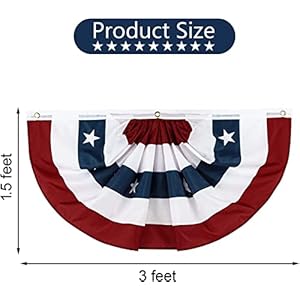 USA Pleated Fan Flag American US Bunting Flag Patriotic Half Fan Banner Flag with Brass Grommets for 4th of July Memorial Day Decoration Red White and Blue Bunting (4, 1.5x3 Feet) USA Pleated Fan Flag American US Bunting Flag Patriotic Half Fan Banner Flag with Brass Grommets for 4th of July Memorial Day Decoration Red White and Blue Bunting 4 15×3 Feet