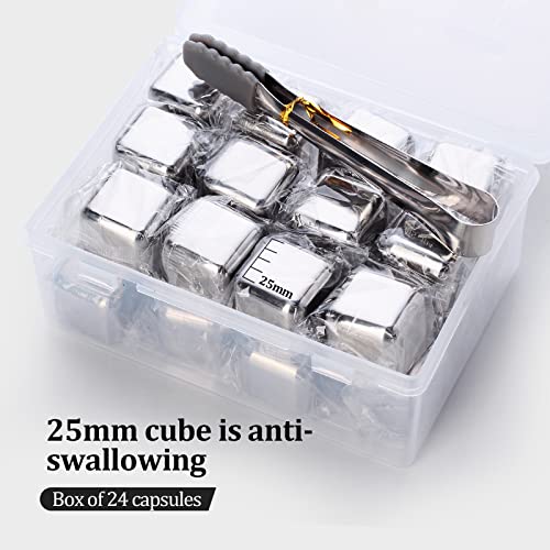 Piedras de whiskey de acero inoxidable 24 piezas miniatura 7