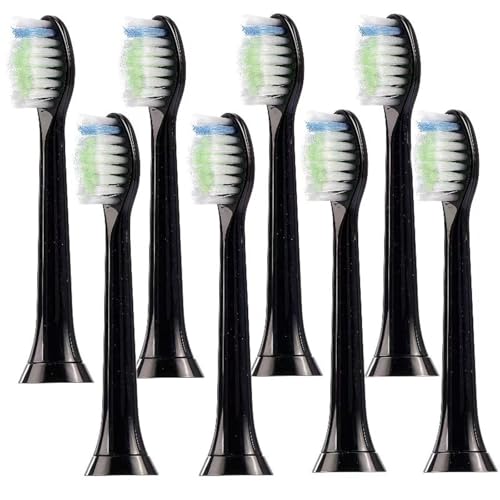 �d�����u���V�����p�u���V�w??�b�h�B��?�i Philips HX6500/HX6511/HX6530/HX6711/HX9342/HX9332/HX9382(Black brush heads x8)