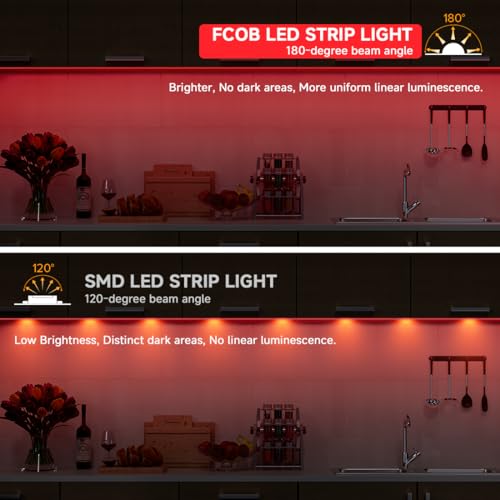 Tira LED USB 3.28FT Roja COB 320 LEDs 5V 8mm Ancho miniatura 3