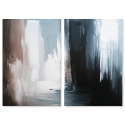 Art Remedy Chiaroscuro Canvas Set of 2 Digital Abstract Prints,