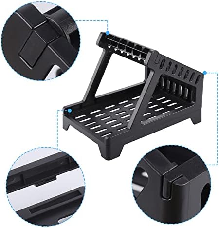 Label Holder for Thermal Label Roll and Fanfold Labels, Label Dispenser for 6x4 Labels, Thermal Label Printer Accessory, with Cleaning Pen, Thermal Label Holder for Desktop Label Printer (Black)
