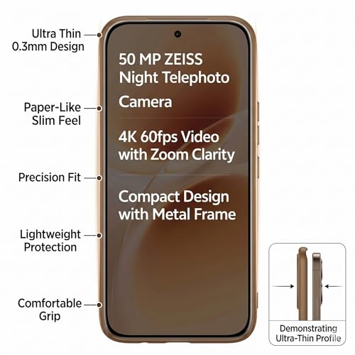 Image of FIRST MART Back Cover for Vivo V70 5G | Ultra-Thin Frosted Matte Semi-Transparent Silicone Case, Anti-Slip Grip, Precise Fit | Brown