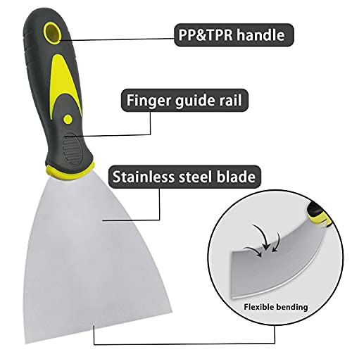 Pack Of 4 Putty Knife Set, 2,3,4,5 Inch Wide Spackle Putty Knives Metal Scrapers Putty Scrapers For Drywall, Putty, Decals, Wallpaper, Baking, Patching And Painting #TOP1