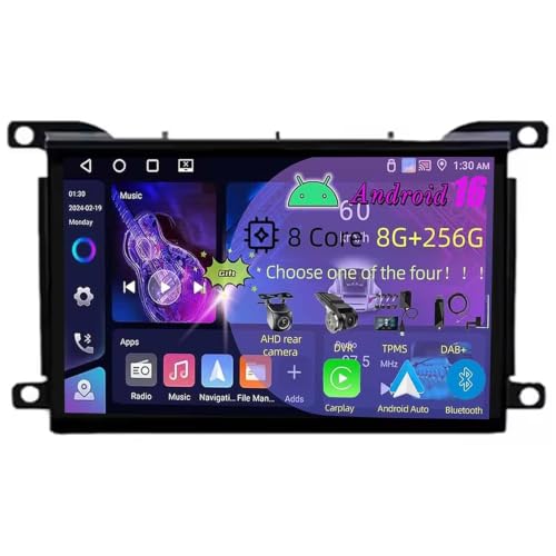 7 Pulgadas Doble DIN Android 16 Radio de Coche para Citroen DS5 508 2010 2015 con CarPlay Cámara de Respaldo Controles del Volante Bluetooth GPS Navi Enlace al Espejo(Black,C2 4+32G)
