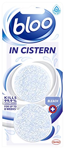 Bloo In Cistern Twin Blocks Bleach with Long Lasting Anti-Limescale Cleaning, Foaming & Clear Water
