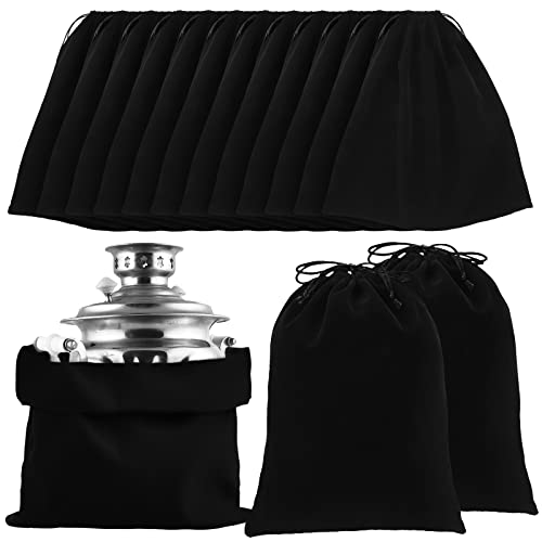 Riakrum 12 Pcs Silver Storage Bags, 18 X 18 Inch Anti-Tarnish Cloth Bag Jewelry Storage Bags Silverware Bags Fabric Cloth Bags For Silver Jewelry Silverware Protection Flatware Silver Plate (Black) #TOP27