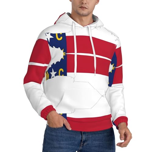 Chandail à capuche chaud homme pull athlétique Caroline du Nord col rond tailles