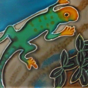 Gecko Ceramic Wall Art Decorative Tile 4x4