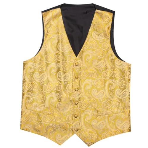 Men's Party Formal Vest Set with Tie Waistcoat Cufflinks and Pocket Square for Wedding4