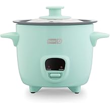 Dash Mini Ceramic Rice Cooker - Designed for Single-Serve Cooking - Compact Rice Cooker with Nonstick Removable Pot, Keep Warm Function &amp; Easy-to-Clean Sleek Design - Aqua Ceramic