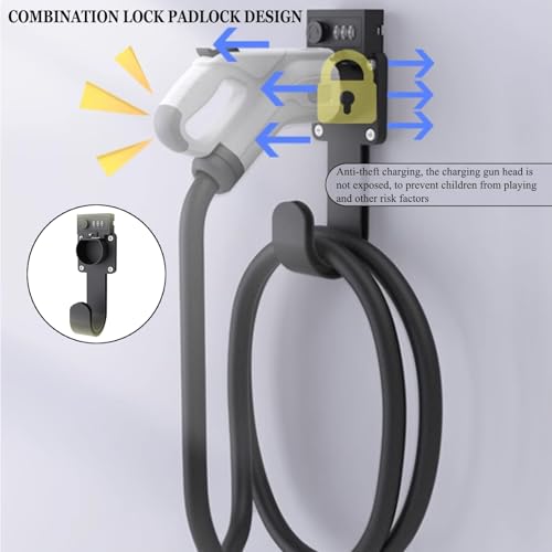 Borne de recharge véhicule électrique en acier inoxydable avec support et crochet de verrouillage