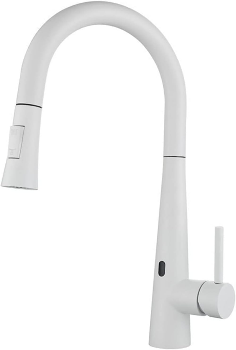 Capteur intelligent for évier et robinet de cuisine tactile blanc