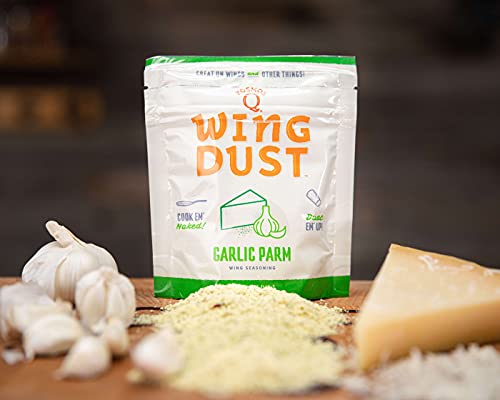 Kosmos Q Garlic Parmesan Wing Dust - 5 Oz Bag For Wings, Popcorn & More - Dry Bbq Rub With Real Garlic & Parmesan Cheese For Savory & Smoky Flavor (Garlic Parmesan) #TOP3