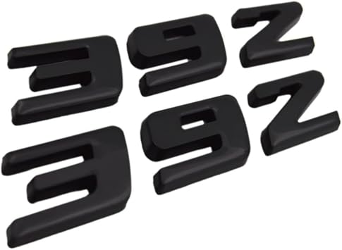 2PCS 392 Emblem Fender Badge Letter Nameplate Compatible with Challenger Chrysle 300C 392 Car Truck Black