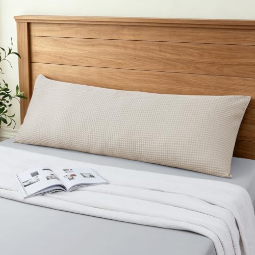 100% Egyptian Cotton 600 TC Waffle Weave Body Pillowcase with Zipper