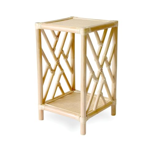Image of Multi-Purpose Side Table 2-Tier for Living Room, Bedroom & Office - Wooden Top End Table with Storage Shelf, Modern Corner Piece
