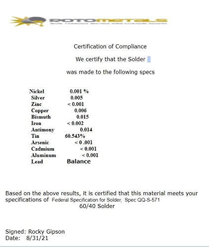 60% Tin, 40% Lead Solder Bar Made In Usa By Rotometals #TOP1