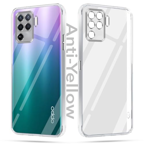 Image of Jkobi Lifetime Anti-Yellow Clear Back Cover Case for Oppo A94 4G (Sleek Hard Crystal | Shockproof and Camera Protection)