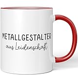 JUNIWORDS Tasse, Metallgestalter aus Leidenschaft, Rot (6652035)