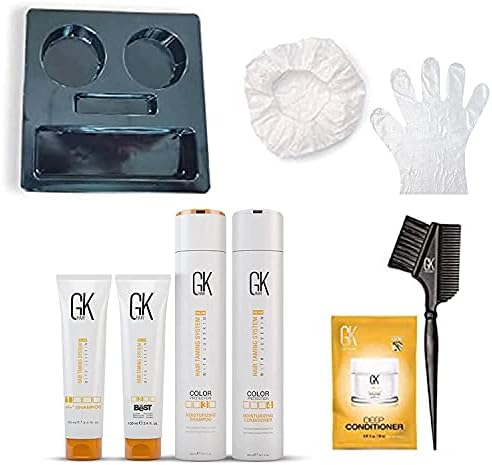 مجموعة الكيراتين الاحترافية المتكاملة من جي كيه هير، مجموعة ذا بيست كيت للاستخدام المنزلي (10.1 اونصة سائلة/ 300 مل)، كيراتين برازيلي احترافي علاجي لفرد الشعر ومنع تطايره