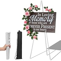 Künstler Staffelei Stand Weiß, Verstellbares Stativ 160cm, Studio Teleskop Boden Staffeleien, Staffelei Ständer Hochzeit, Tragbar Faltstaffelei, für Kunstdisplays, Malen und Poster (Weiß)